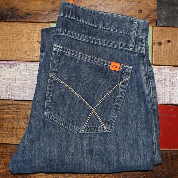 Wrangler® 20X Men's FR Dark Wash CAT2 Boot Work Jeans 30x36 - Picture 1 of 16